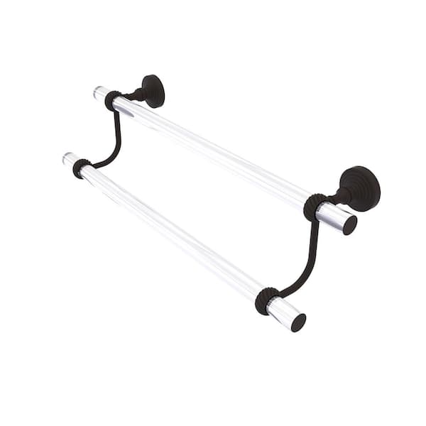 Allied Brass Pacific Grove Collection 30 in. Wall Mounted Double Towel Bar with Twisted Accents in Oil Rubbed Bronze