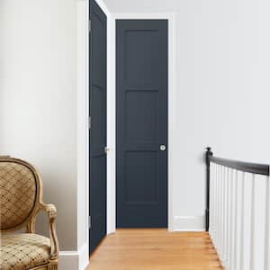 24 in. x 96 in. Birkdale Denim Stain Left-Hand Smooth Solid Core Molded Composite Single Prehung Interior Door