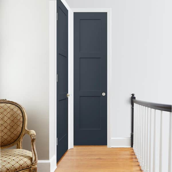 24 in. x 96 in. Birkdale Denim Stain Left-Hand Smooth Solid Core Molded Composite Single Prehung Interior Door