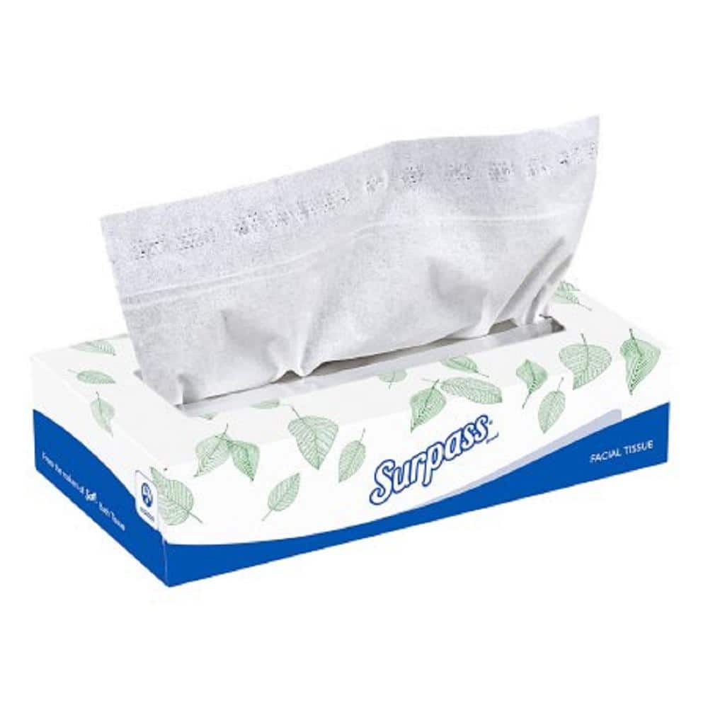 Surpass 2-Ply White Facial Tissue Flat Box (125-Box, 10-Boxes/Carton)  KCC49181 - The Home Depot