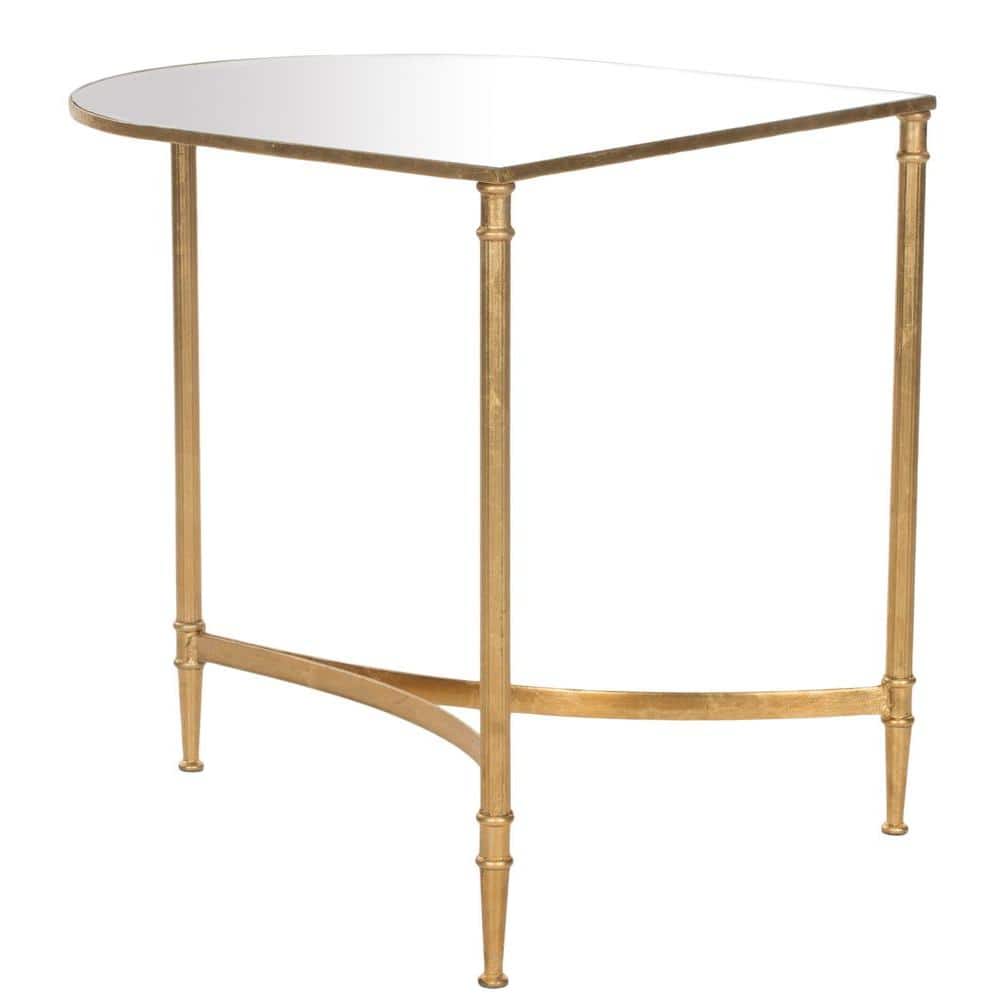 Nevin Gold Mirrored Curved Accent Table
