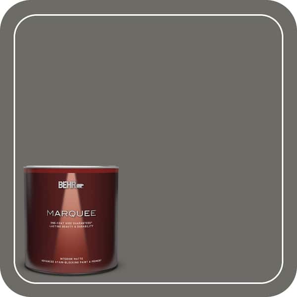 BEHR MARQUEE 1 Qt. #PPU18-18 Mined Coal One-Coat Hide Matte Interior Paint & Primer