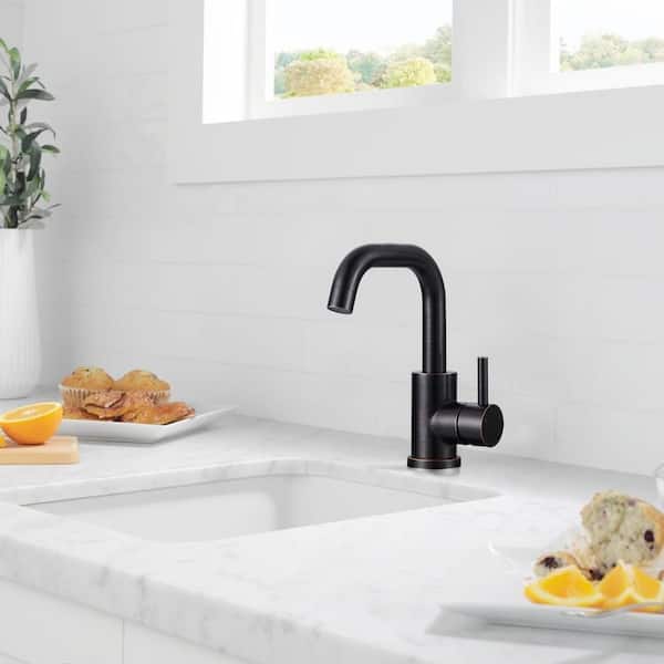 Single Handle Bar Faucet with All Mounting Hardware in Oil Rubbed Bronze (Deckplate Included)
