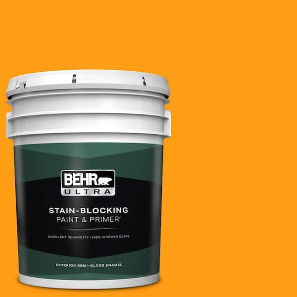 BEHR ULTRA 5 gal. #S-G-290 Orange Peel Semi-Gloss Enamel Exterior Paint & Primer