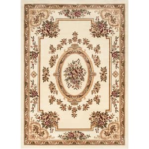 Timeless Le Petit Palais Ivory 8 ft. x 11 ft. Traditional Area Rug