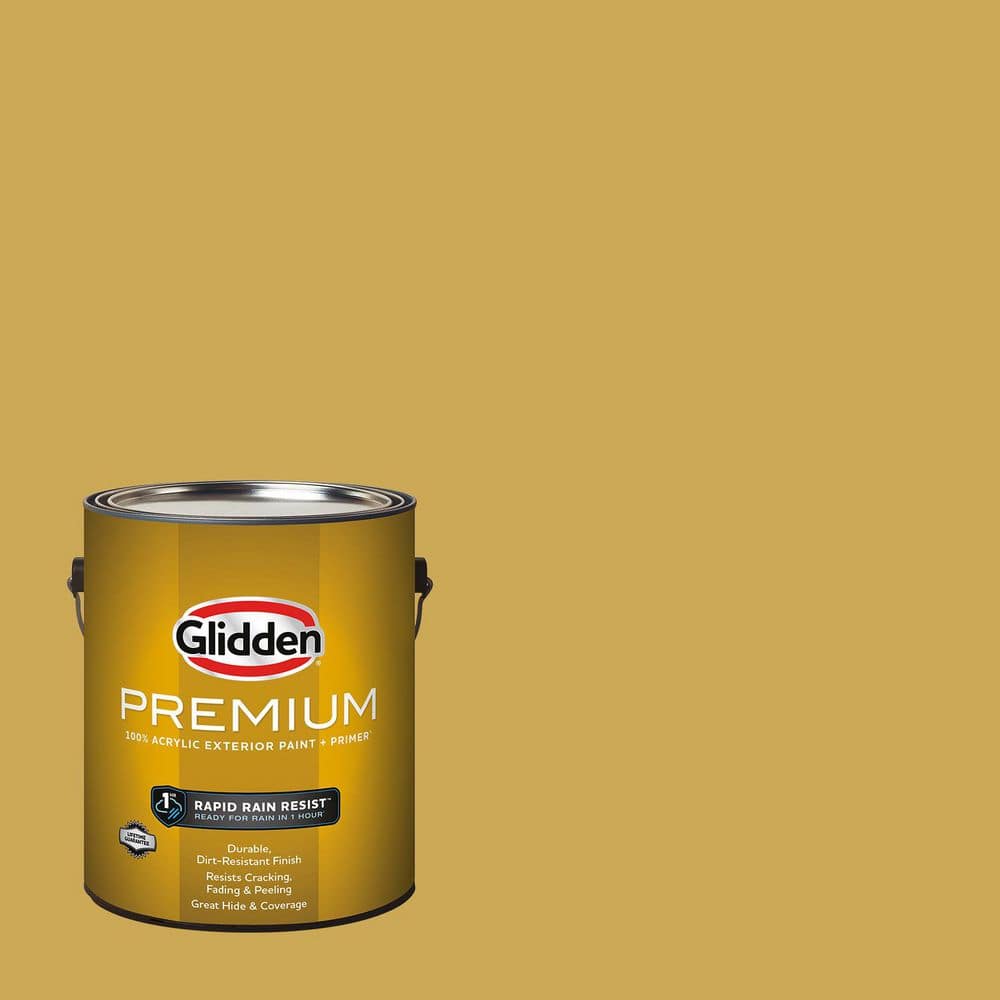 Glidden Premium 1 gal. Glorious Gold PPG1107-6 Semi-Gloss Exterior