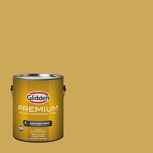 Glidden Premium 1 qt. PPG1107-6 Glorious Gold Flat Exterior Latex