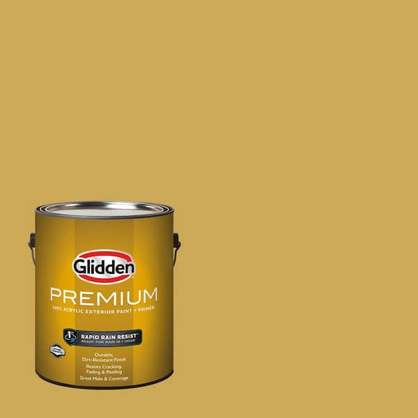 Glidden Premium 1 qt. Glorious Gold PPG1107-6 Semi-Gloss Exterior