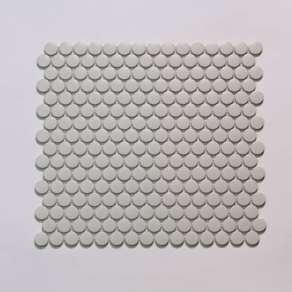 Marin 3/4 in. Penny Round Matte Porcelain Mosaic in Pebble Gray (9.87 sq. ft. /Case)