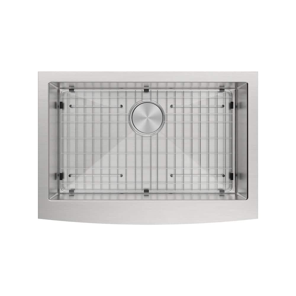 30-Inch Brushed Stainless Steel Farmhouse Apron-Front Sink