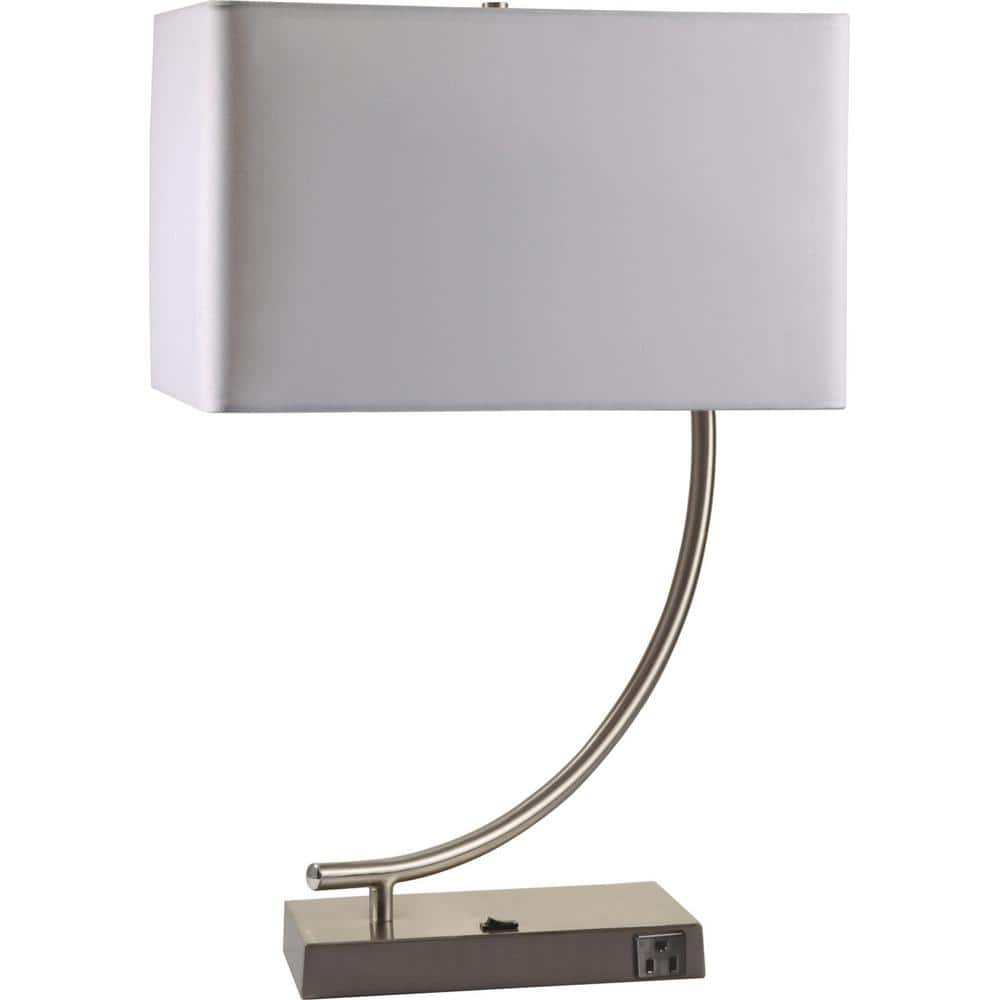 23 in. Silver Nickel Curved Table Lamp with White Rectangle Shade price history on PriceWatchPro