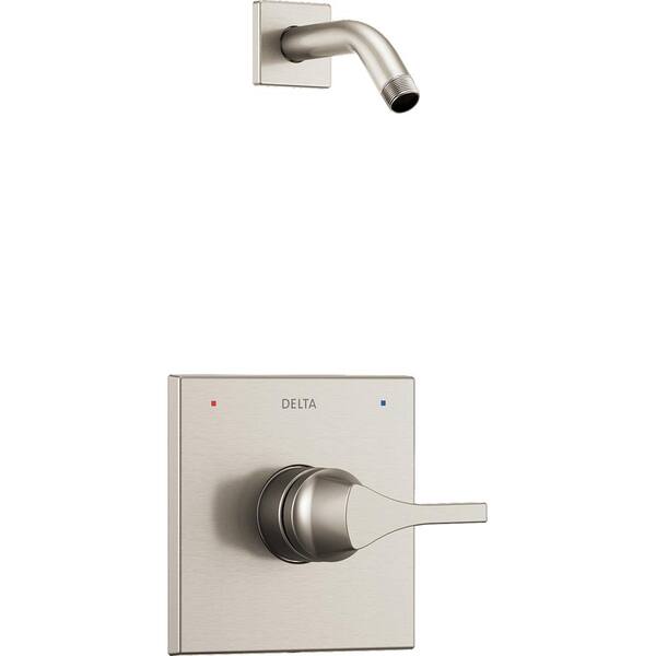 Delta Zura 1-Handle Shower Faucet Trim Kit with H2Okinetic Spray in Stainless (Valve and Shower Head Not Included)