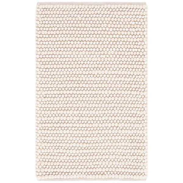 Natura 3 ft. x 5 ft. Beige/Ivory Striped Solid Marle Area Rug
