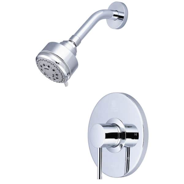 Pioneer Faucets Motegi 1-Handle Wall Mount Shower Faucet Trim Kit in Polished Chrome with 5 Function Showerhead (Valve Not Included)