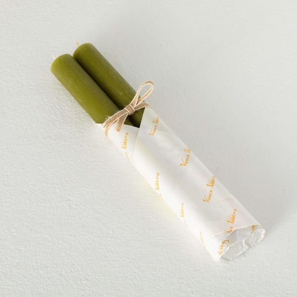 Vance Kitira 10" Moss Taper Candle Pair