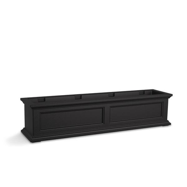 Fairfield 48 in. x 11 in. Self-Watering Black Polyethylene Window Box