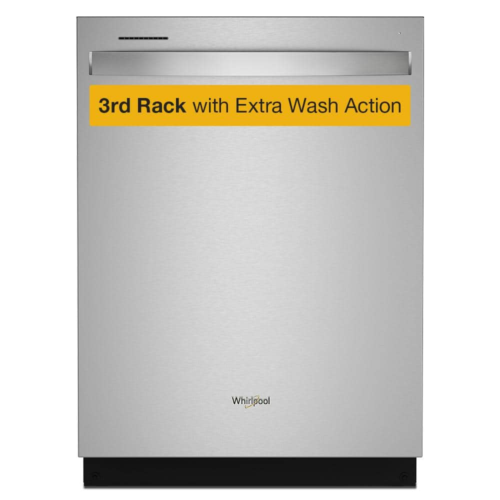 Whirlpool 24 in. Fingerprint Resistant Stainless Steel Dishwasher with 3rd Rack