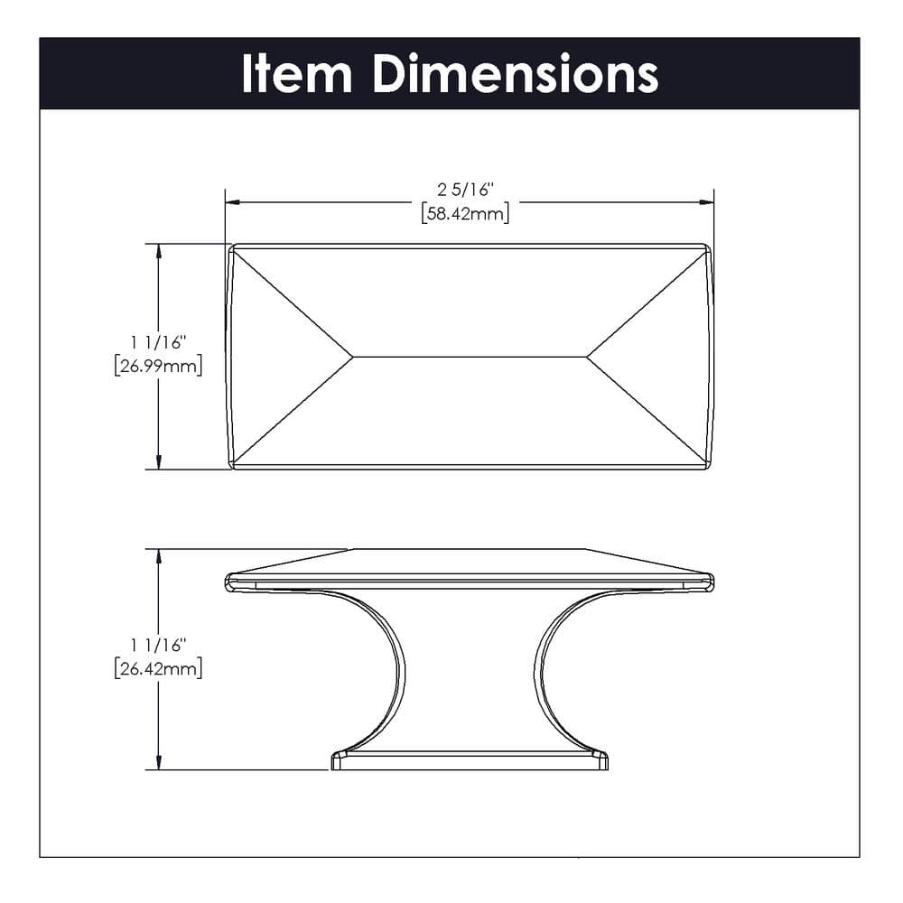 Windover Antique Rectangular Zinc Cabinet Knob