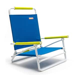 Blue Oxford and White Stainless steel Frame Portable Foldable Camping Chair with Handle for Lawn/Picnic/Beach/Concert