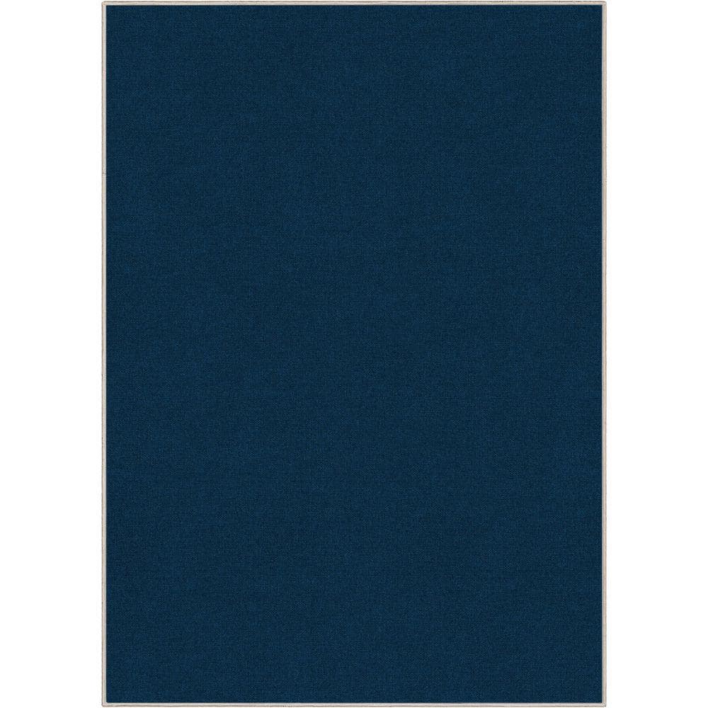 Well Woven Blue 5 ft. 3 in. x 7 ft. 3 in. FlatWeave Plain Solid Modern