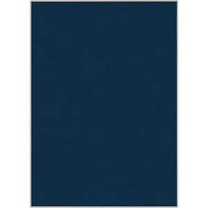 Blue 5 ft. 3 in. x 7 ft. 3 in. Flat-Weave Plain Solid Modern Area Rug