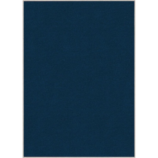 Well Woven Blue 5 ft. 3 in. x 7 ft. 3 in. Flat-Weave Plain Solid Modern Area Rug