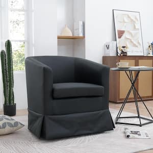 Black PU 360° Swivel Club Chair, Accent Chair Arm Chair Suitable for Living room, Club and Office