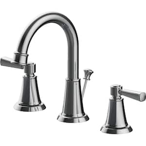 Melina 8 in. Widespread Double-Handle High-Arc Bathroom Faucet in Chrome