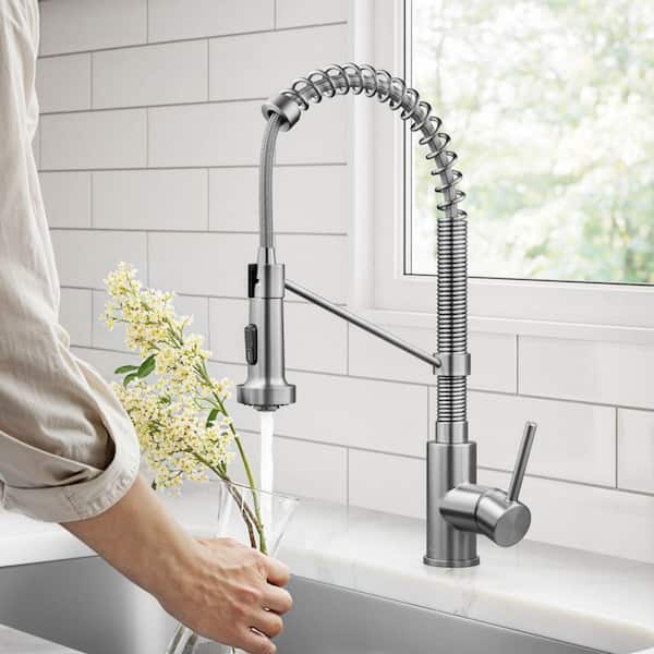 1200 Series Single-Handle Pull-Down Sprayer Kitchen Faucet in Stainless Steel 1200 Series Single-Handle Pull-Down Sprayer Kitchen Faucet in Stainless Steel