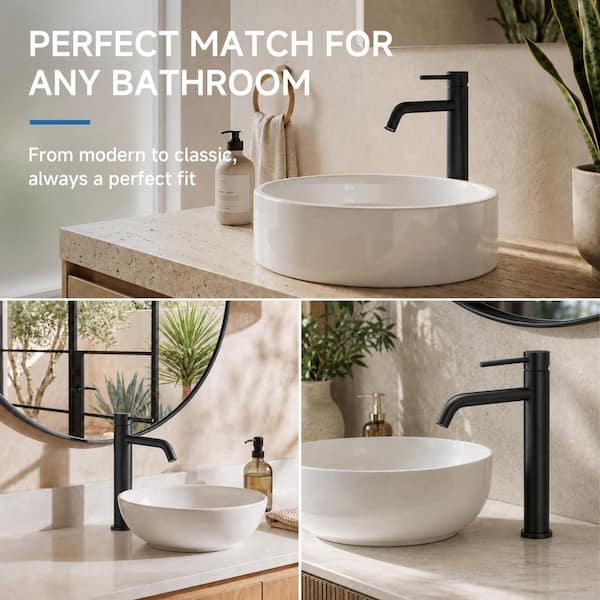 BWE Single Hole Single Handle Bathroom Vessel Sink Faucet With Pop