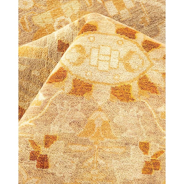 Mogul Beige 9 ft. x 12 ft. Oriental Wool Indoor Area Rug