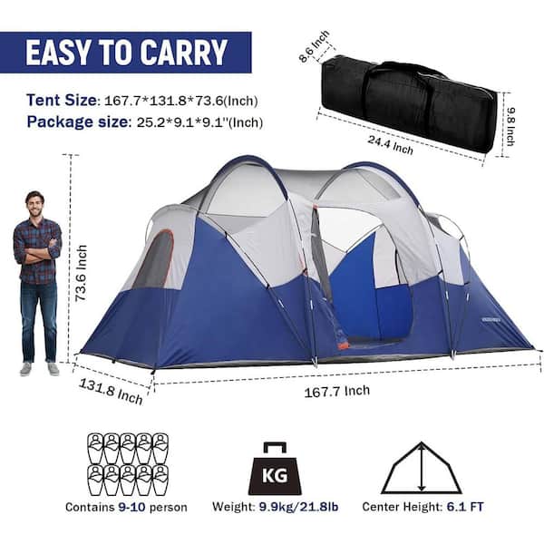 Tenleaf 14 ft. x 11 ft. Navy Blue 10 Person Outdoor Portable