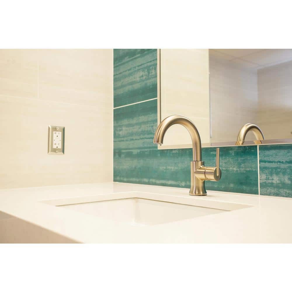Champagne Bronze High-Arc Single Handle Bathroom Faucet