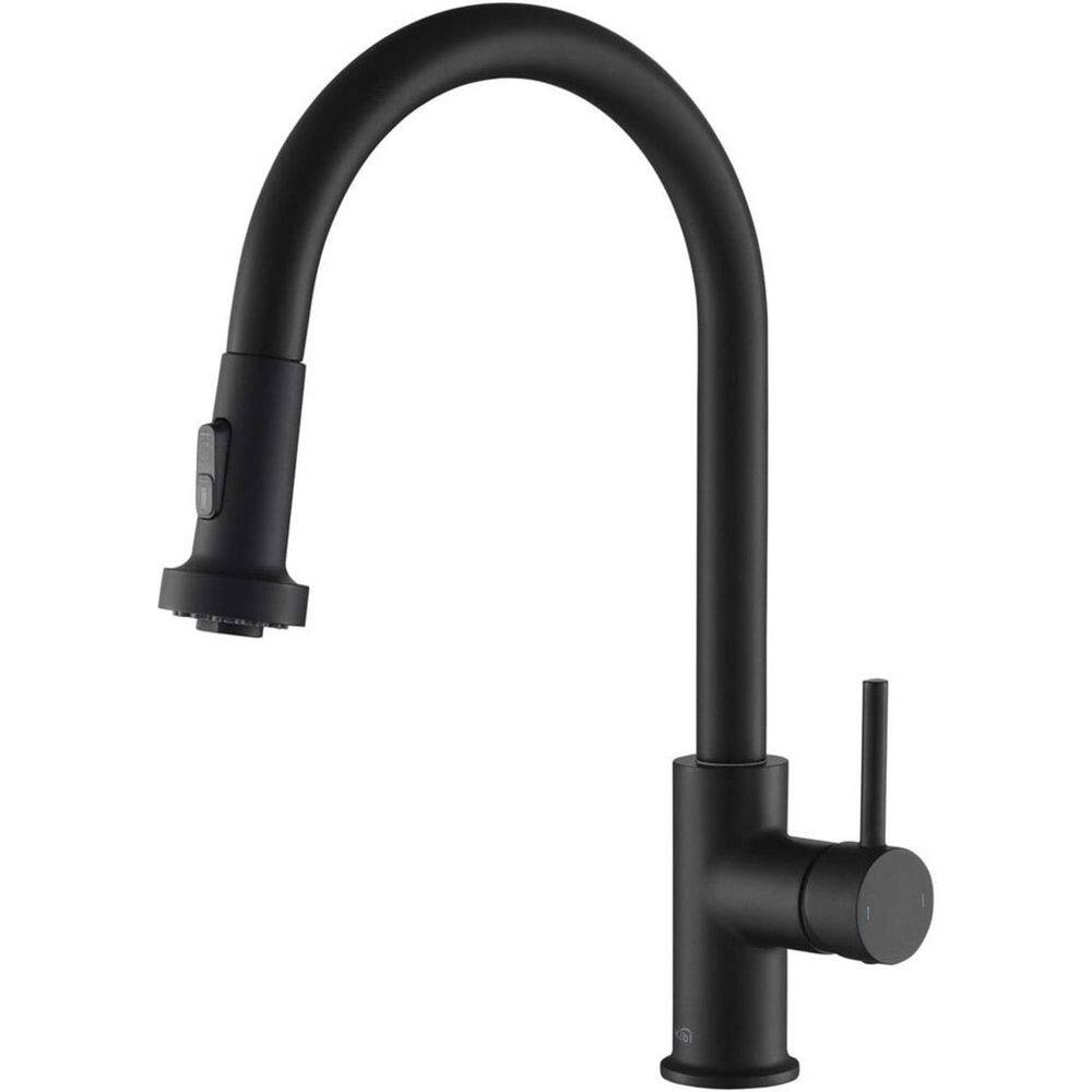 16.5 in. H Single Hole 1.8 GPM Pull Down Sprayer Kitchen Faucet with 360° Spout Swivel in Matte Black price history on PriceWatchPro