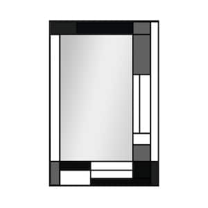 24 in. W. x 36 in. H Rectangular Framed Wall Bathroom Vanity Mirror in Grey