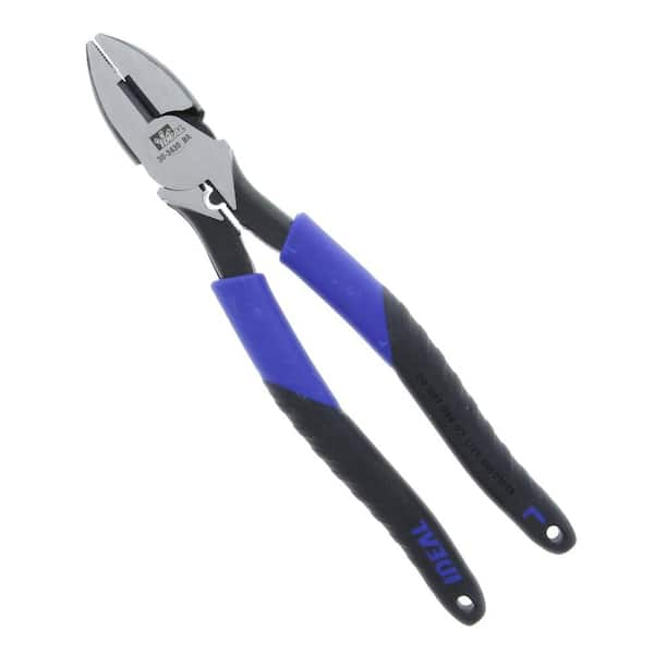 IDEAL 9-1/2 in. Smart Grip Linesman Plier with New England Nose, Crimping Die and Fish Tape Puller