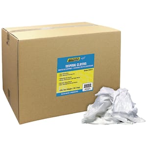 New White Knits Wiping Cloths, 40-lbs. Box
