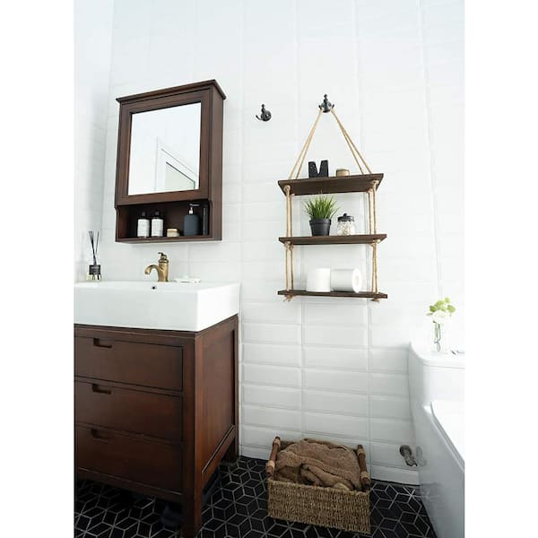 Wood Shelf Bathroom Sink Shelf Bathroom Decor Plant Shelf 