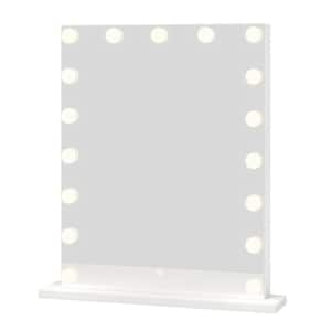 Helotes 1-Piece White Makeup Vanity Set, Vanity Mirror with 17 Dimmable LED Lights, 3 Colors Modes