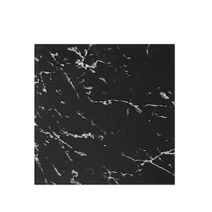 4 MIL 50 sq. ft. Peel and Stick Vinyl Floor Tiles 12 in. x 12 in. Black Marble Design DIY Installation Water Resistant