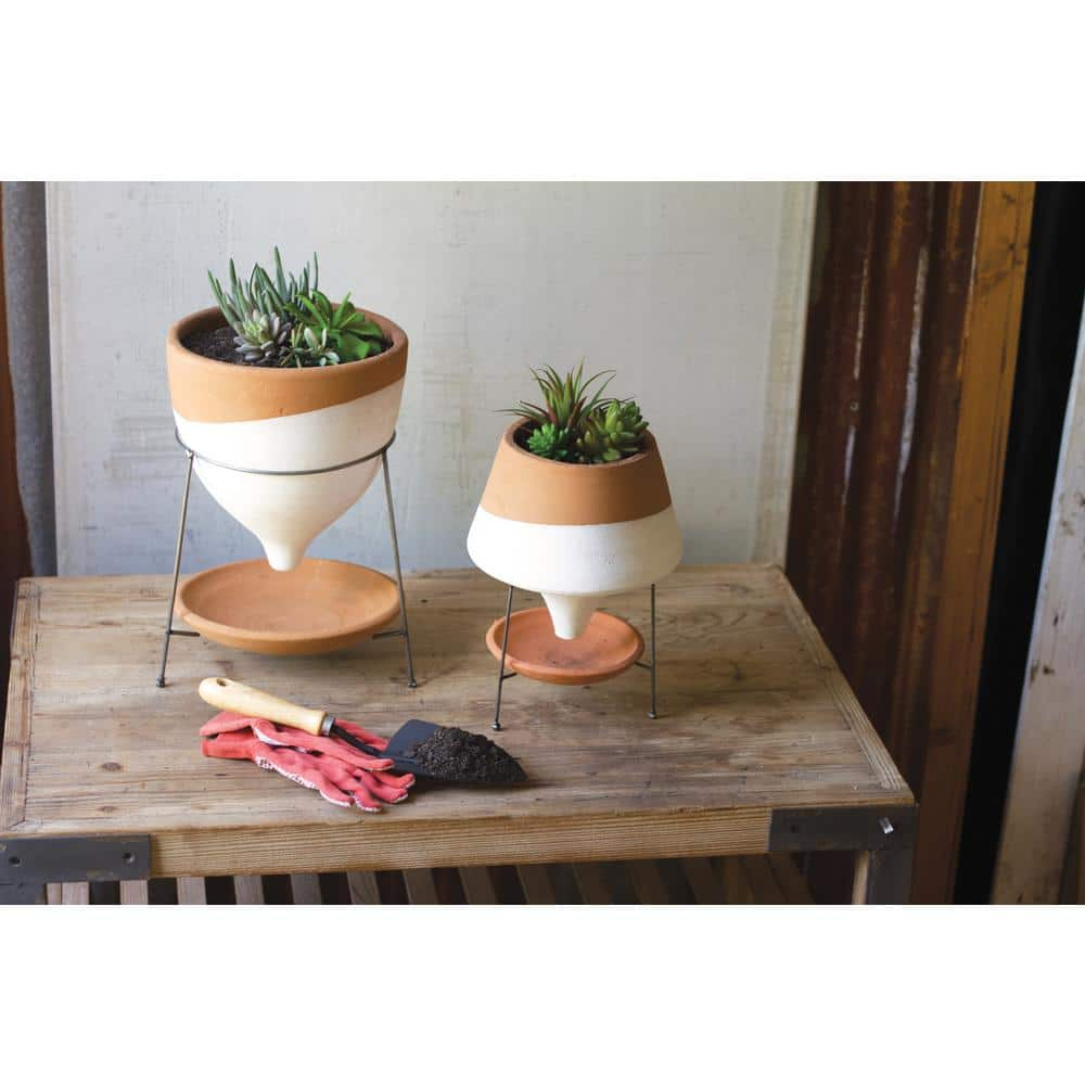 plant table with funnel