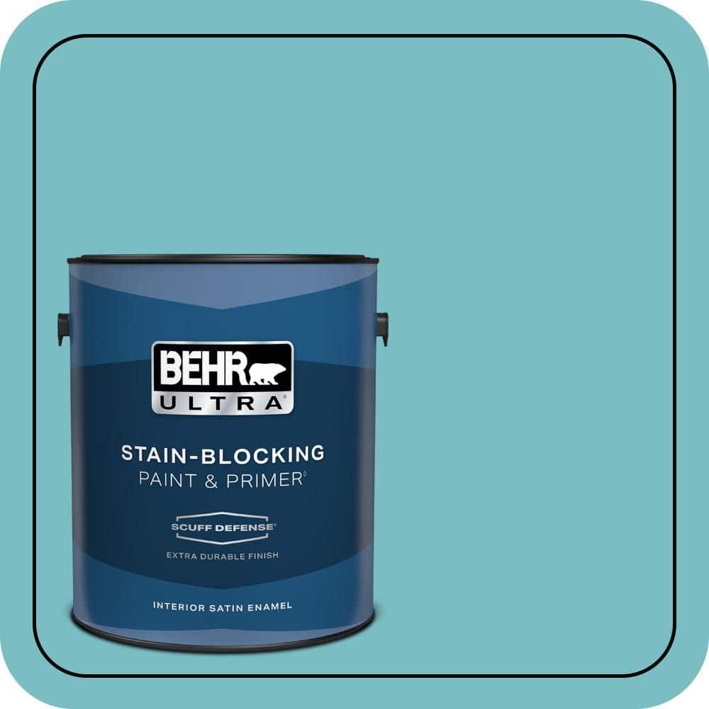 1 gal. #M460-4 Pure Turquoise Extra Durable Satin Enamel Interior Paint & Primer price history on PriceWatchPro