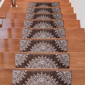 Brown 9 in. x 28 in. Stair Tread Cover (Set of 13)