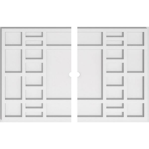 Ekena Millwork 28 in. W x 18-5/8 in. H x 1 in. ID x 1 in. P Beaux Architectural Grade PVC Contemporary Ceiling Medallion (2-Piece)