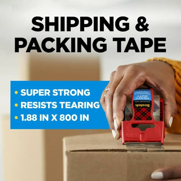 1.88 in. x 22.2 yds. Heavy Duty Shipping Packaging Tape with Dispenser