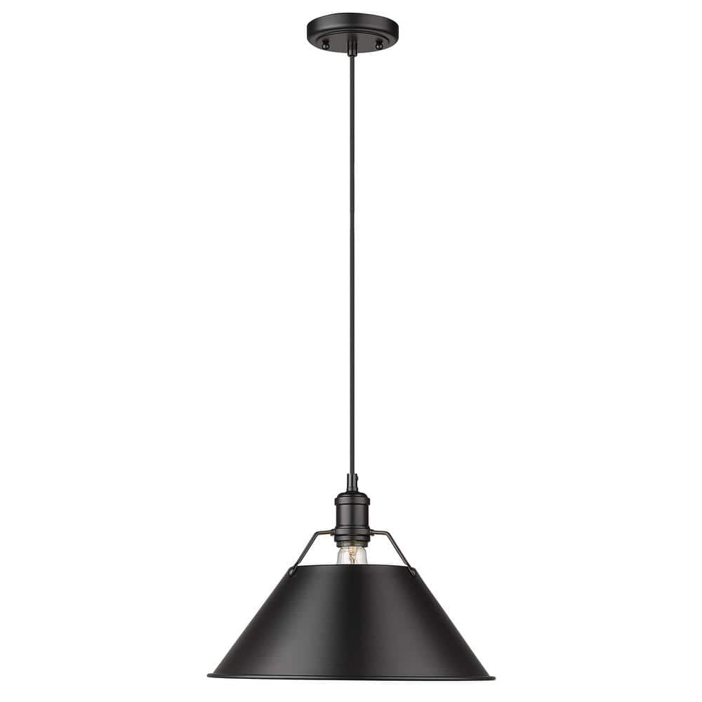 Golden Lighting Orwell 1-Light Matte Black Standard Pendant 3306-L BLK ...