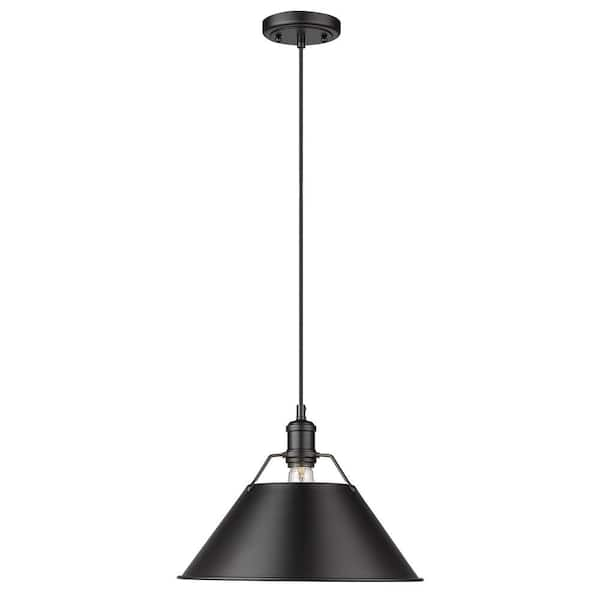 Golden Lighting Orwell 1-Light Matte Black Standard Pendant