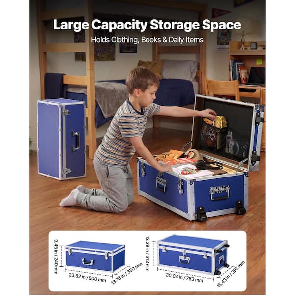 Toko HF Dibloc blue RSS 4個セット SKYSHALO Set of 2 Metal Storage Trunks, Wooden Boxes with 30.04 in