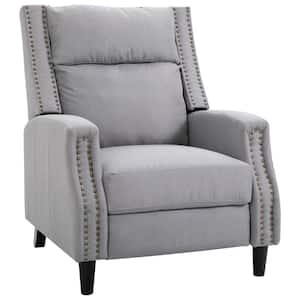 Grey Polyester Reclining Sofa Arm Chair with Extendable Footrest