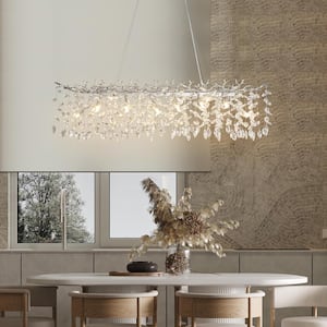 14-Lights Silver Luxury Crystal Chandelier, Modern Tree Branches Ceiling Pendant Light for Dining Room, Living Room